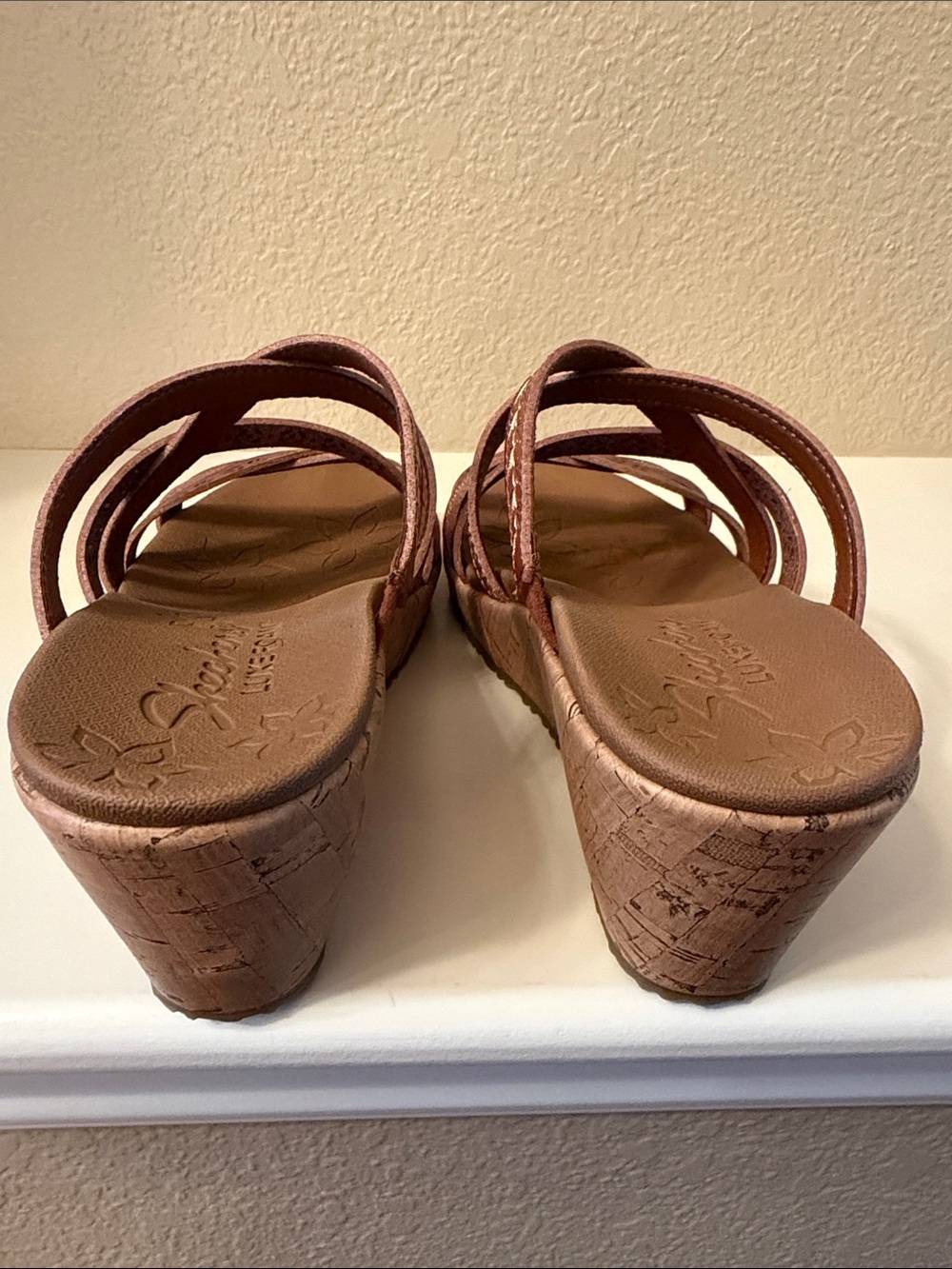 Skechers Brown Multi-Strap Wedge Sandals - Picture 6 of 16